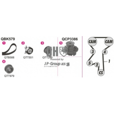 1214105219 Jp Group Водяной насос + комплект зубчатого ремня