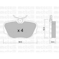 22-0351-0 METELLI Комплект тормозных колодок, дисковый тормоз