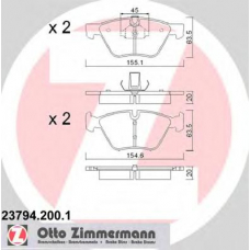 23794.200.1 ZIMMERMANN Комплект тормозных колодок, дисковый тормоз