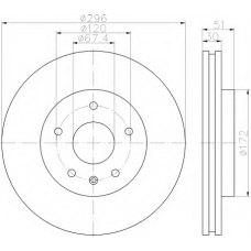 8DD 355 116-031 HELLA Тормозной диск