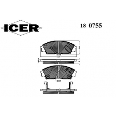 180755 ICER Комплект тормозных колодок, дисковый тормоз