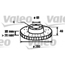 186821 VALEO Тормозной диск