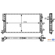 8MK 376 711-221 HELLA Радиатор, охлаждение двигател