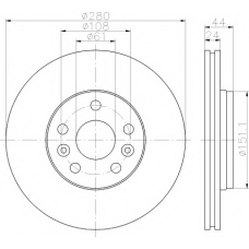 MDC2238 MINTEX Тормозной диск