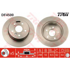 DF4500 TRW Тормозной диск