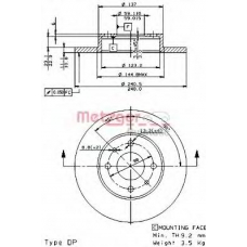 14138 E METZGER Тормозной диск