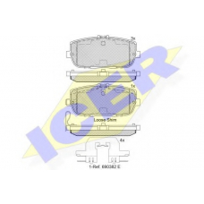 182229 ICER Комплект тормозных колодок, дисковый тормоз