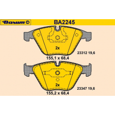 BA2245 BARUM Комплект тормозных колодок, дисковый тормоз
