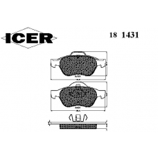 181431 ICER Комплект тормозных колодок, дисковый тормоз