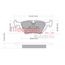 1170075 METZGER Комплект тормозных колодок, дисковый тормоз