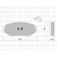 22-0388-0 METELLI Комплект тормозных колодок, дисковый тормоз