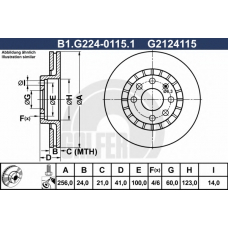 B1.G224-0115.1 GALFER Тормозной диск