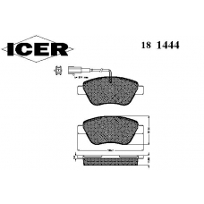 181444 ICER Комплект тормозных колодок, дисковый тормоз