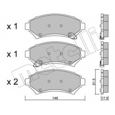 22-0696-0 METELLI Комплект тормозных колодок, дисковый тормоз