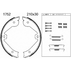 01752K BSF Комплект тормозных колодок, стояночная тормозная с