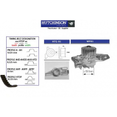 KH 05WP01 HUTCHINSON Водяной насос + комплект зубчатого ремня