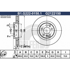 B1.G222-0150.1 GALFER Тормозной диск