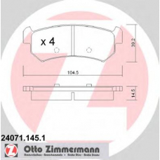 24071.145.1 ZIMMERMANN Комплект тормозных колодок, дисковый тормоз