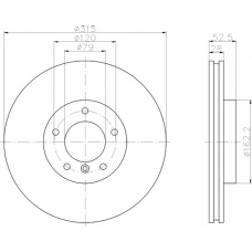 8DD 355 104-092 HELLA PAGID Тормозной диск