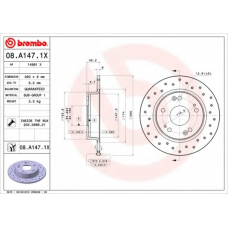 08.A147.1X BREMBO Тормозной диск