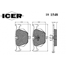 181548 ICER Комплект тормозных колодок, дисковый тормоз