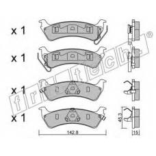 543.0 fri.tech. Комплект тормозных колодок, дисковый тормоз