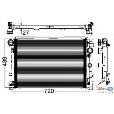 8MK 376 749-551 HELLA Радиатор, охлаждение двигателя