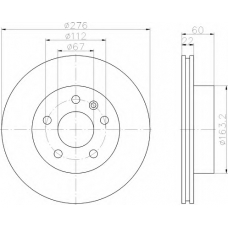 8DD 355 104-521 HELLA Тормозной диск