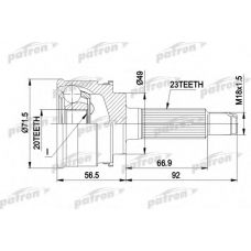 PCV1360 PATRON Шарнирный комплект, приводной вал