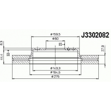 J3302082 NIPPARTS Тормозной диск