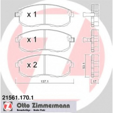 21561.170.1 ZIMMERMANN Комплект тормозных колодок, дисковый тормоз