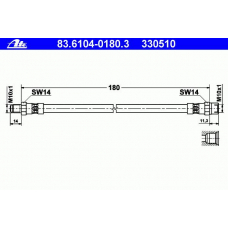 83.6104-0180.3 ATE Тормозной шланг