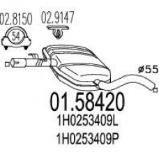 01.58420 MTS Средний глушитель выхлопных газов