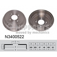 N3400522 NIPPARTS Тормозной барабан