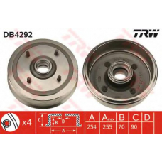 DB4292 TRW Тормозной барабан