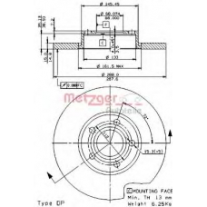 14476 E METZGER Тормозной диск