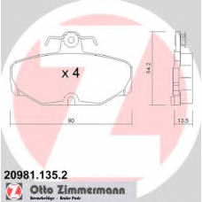 20981.135.2 ZIMMERMANN Комплект тормозных колодок, дисковый тормоз