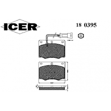 180395 ICER Комплект тормозных колодок, дисковый тормоз