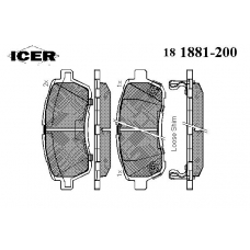 181881-200 ICER Комплект тормозных колодок, дисковый тормоз