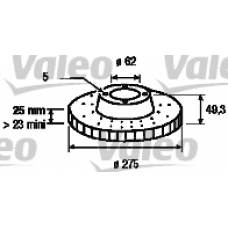 186765 VALEO Тормозной диск