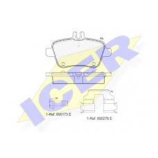 182039 ICER Комплект тормозных колодок, дисковый тормоз