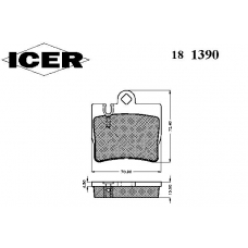 181390 ICER Комплект тормозных колодок, дисковый тормоз