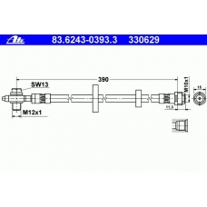 83.6243-0393.3 ATE Тормозной шланг