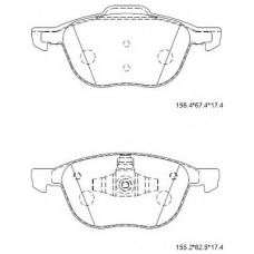 KD3726 ASIMCO Комплект тормозных колодок, дисковый тормоз