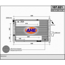 107.021 AHE Радиатор, охлаждение двигателя