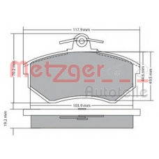 1170066 METZGER Комплект тормозных колодок, дисковый тормоз
