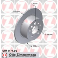 610.1171.00 ZIMMERMANN Тормозной диск