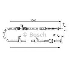 1 987 482 360 BOSCH Трос, стояночная тормозная система