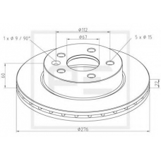 016.654-00A PE Automotive Тормозной диск