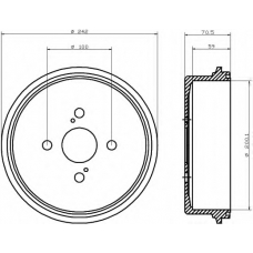 8DT 355 302-111 HELLA Тормозной барабан